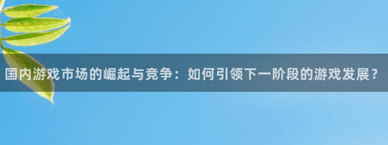 bbin视讯官网代理开号怎么开：国内游戏市场的崛起与竞争：如何引领下一阶段的游戏发展？